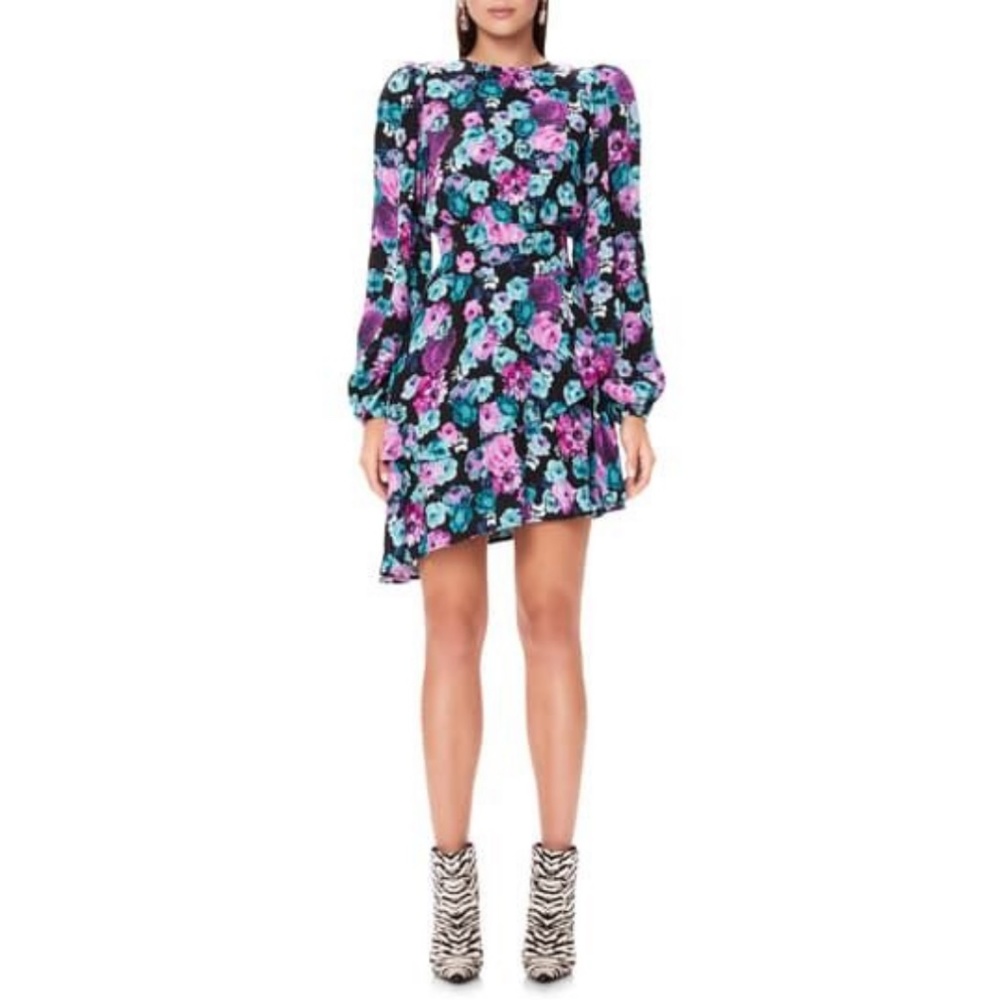 AFRM Ruffle Cutout Back Long Sleeve Dress